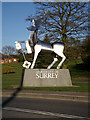SU9850 : The University of Surrey sign by Geographer