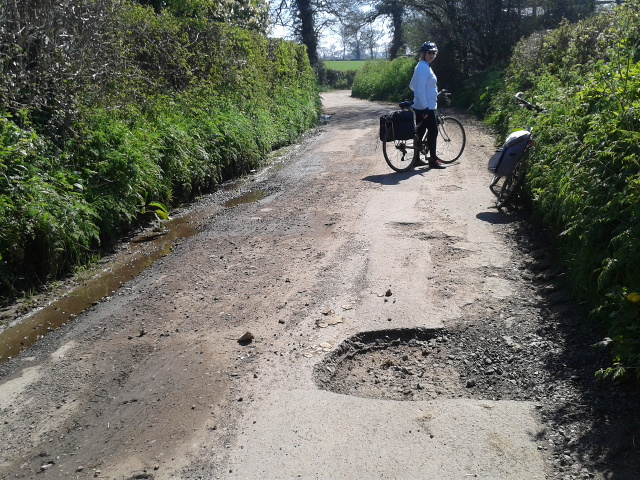 Potholes - the bane of cyclists in country lanes