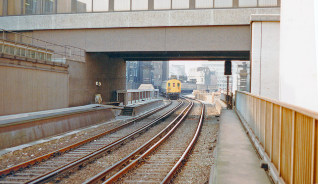 Northward from Blackfriars Station, 1989