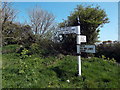 Old road sign near Tippetts shop