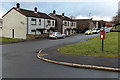 Coronation Terrace houses and a postbox, Rhymney