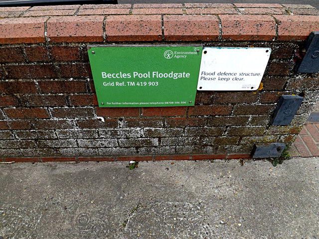 Beccles Pool Floodgate sign