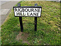 Rigbourne Hill Lane sign