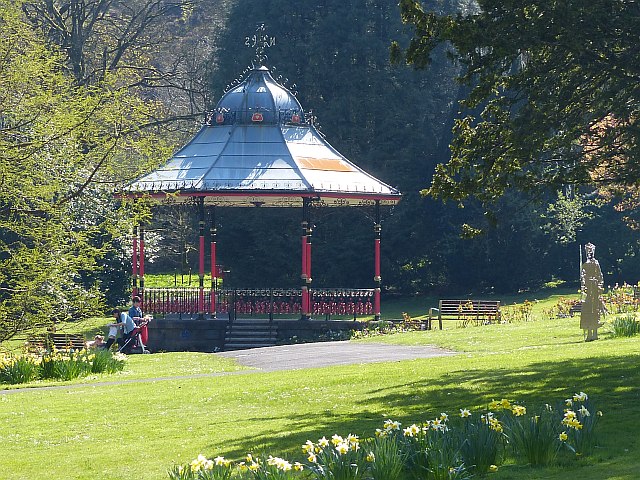 The bandstand in the spring, Bedwellty Park, Tredegar