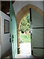 St Juthware and Mary, Halstock: porch door