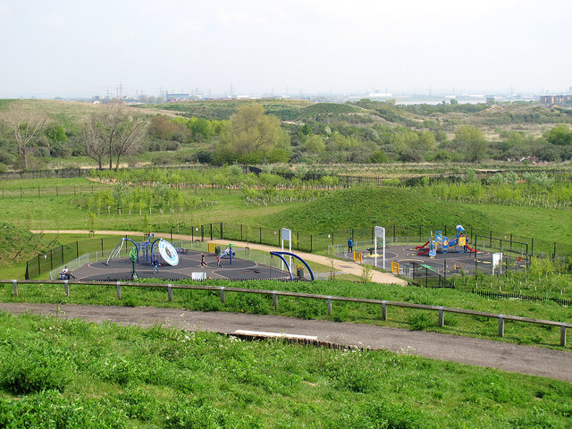 Playground by the Thamesmead Tor © Stephen Craven :: Geograph Britain ...