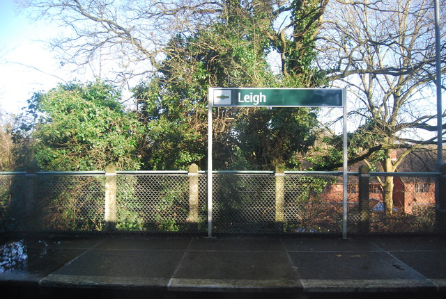 Sign at Leigh Station