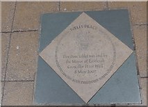 SU4518 : Pavement plaque in Wells Place by Basher Eyre