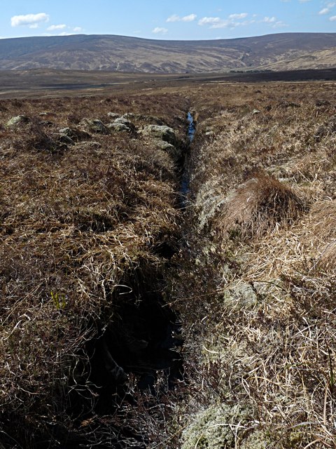 Open drain on moorland above Glen Cassley, Sutherland