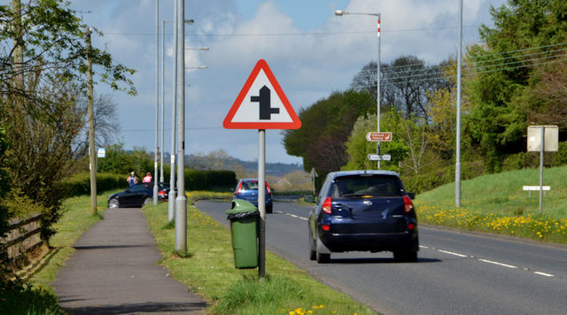 "Staggered crossroads" sign, Ballymena