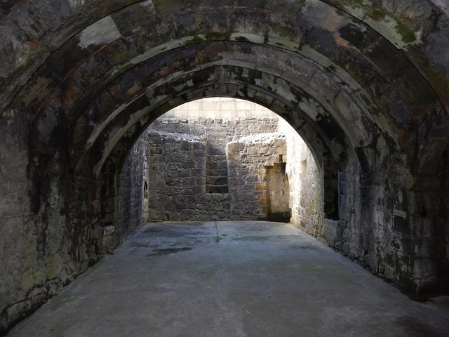 Crookston Castle: vaulted basement