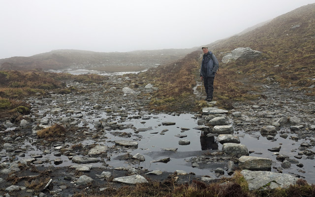 Stepping stones north of Loch Cùl a' Mhill