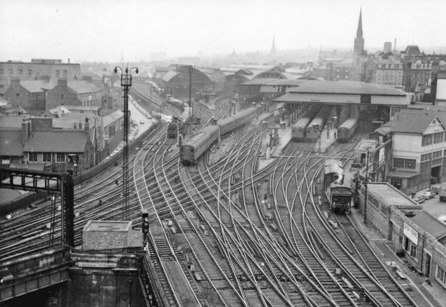 Newcastle-on-Tyne Station: westward panorama from the Castle, 1960