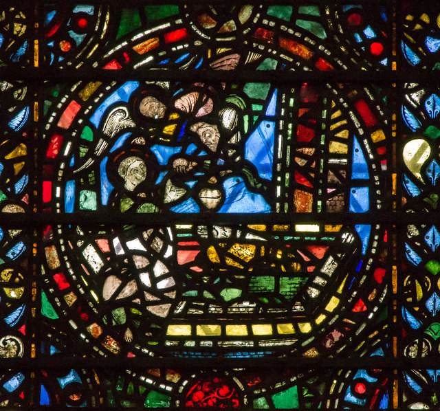Detail of 12th century stained glass, York Minster