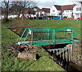 Green footbridge over Gnoll Brook, Neath