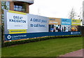 Advertising hoarding on the Addenbrokes Road