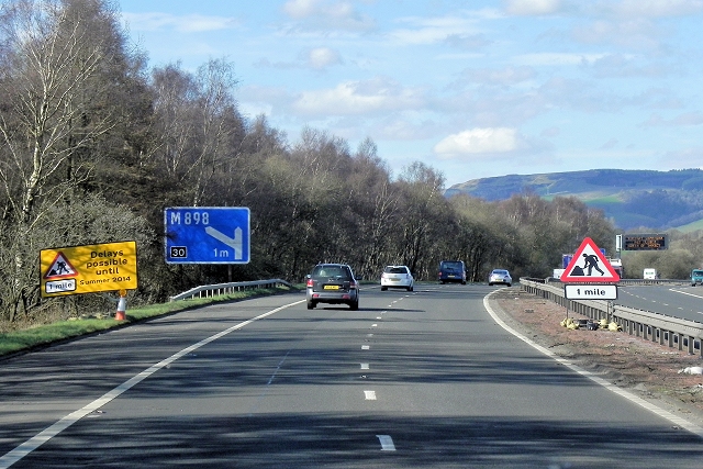 M8 Motorway Roadworks Ahead © David Dixon Geograph Britain And Ireland