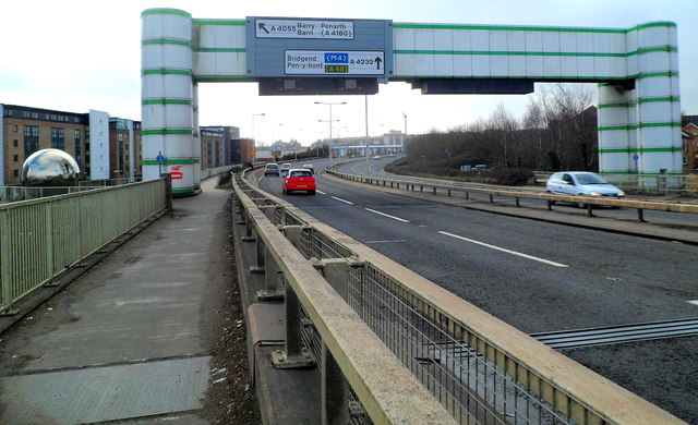 Gantry at the SW end of Taff Viaduct, Cardiff