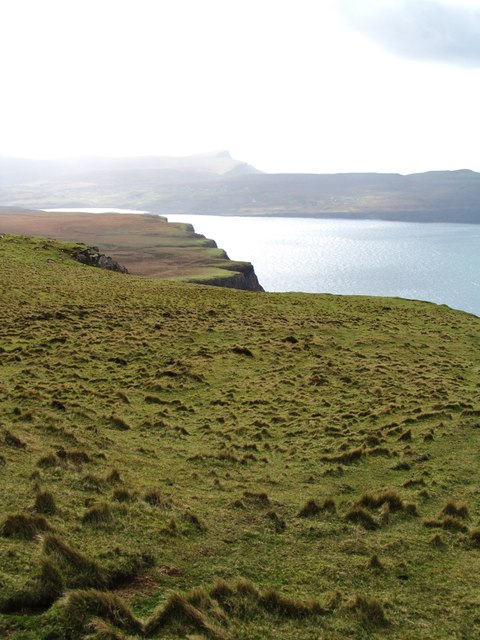 Coastline and cliff edge south of Geodha na Gliongraich