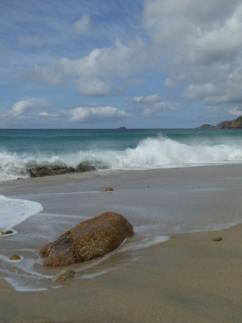 The northern end of the beach at Sennen Cove