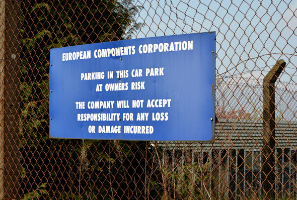 Old European Components Corporation sign, Dundonald