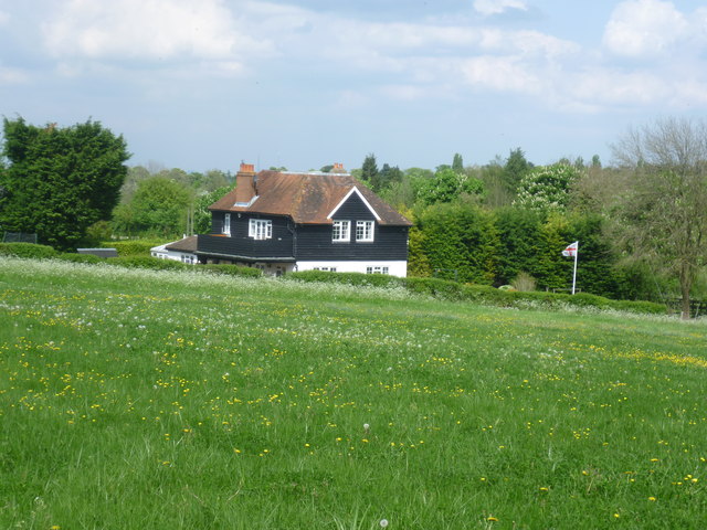 House on the Little Woodcote Estate seen from Grove Lane