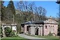 West Lodge at drive leading to Harviestoun Home Farm