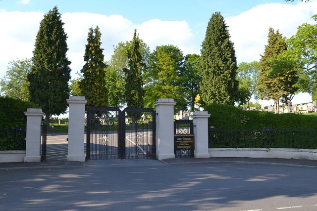 Public entrance to Redditch Crematorium and Abbey Cemetery, Bordesley Lane