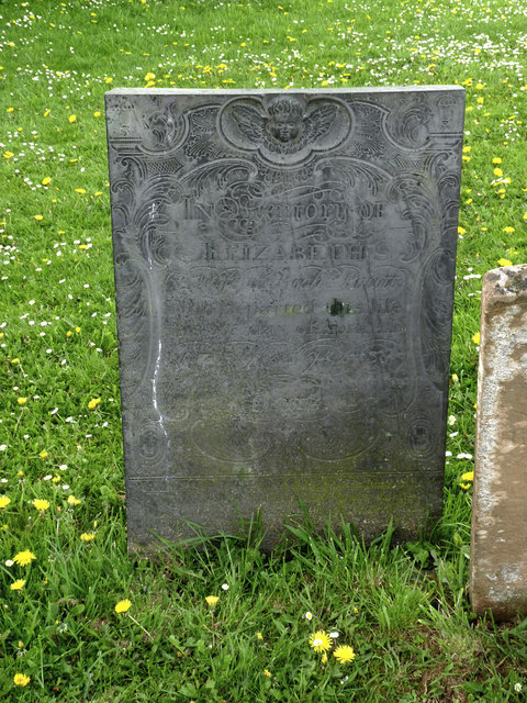 Slate gravestone, St Mary's old church yard, Colston Bassett
