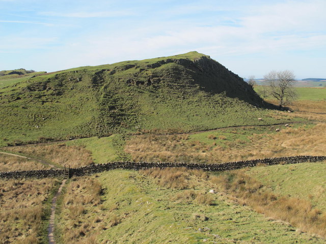 The line of Hadrian's Wall near King Arthur's Well