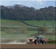 SK7429 : Tractor and farmland near Hose by Mat Fascione