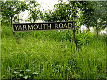 TM4197 : Yarmouth Road sign by Geographer