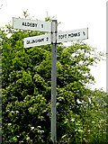 TM4394 : Roadsign on Elms Road by Geographer