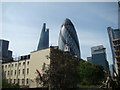 View of the Cheese Grater and the Gherkin from Aldgate High Street #2