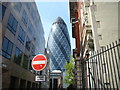 View of the Gherkin from Mitre Street