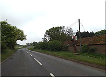 TM4593 : Rectory Road & Aldeby Village sign by Geographer