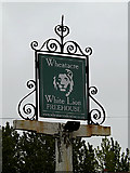 TM4693 : Wheatacre White Lion Public House sign by Geographer