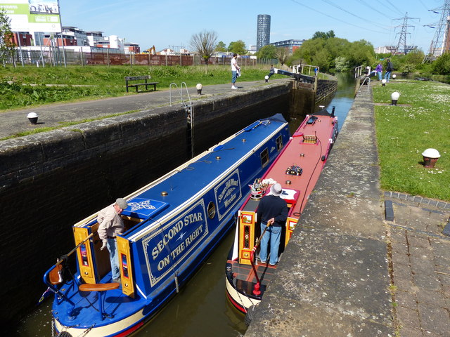 Two narrow boats in Freeman's Lock