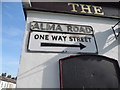 TQ6074 : Pre-Worboys one way street sign on Alma Road by David Howard