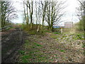 SE0522 : The end of the disused railway track by Humphrey Bolton