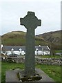 NR2163 : Fifteenth century cross, Kilchoman and cottages by Rob Farrow