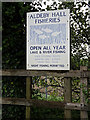 TM4493 : Aldely Hall Fisheries sign by Geographer