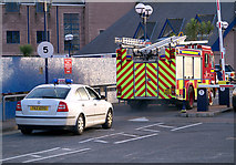 J5082 : Fire appliance and car, Bangor by Rossographer