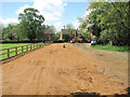 Resurfacing the church car park in Stibbard