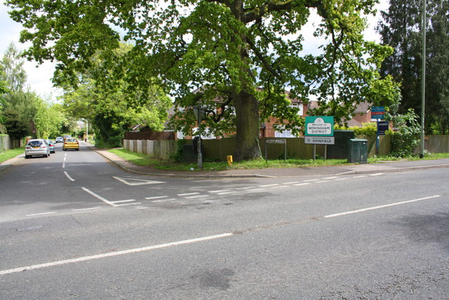 Junction of Shinfield Road and Halls Lane