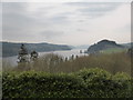 The view up Lake Vyrnwy from the Lake Vyrnwy Hotel balcony