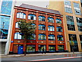 Belfast - City Centre - Colourful Red and Blue Four-Storey Building along May Street