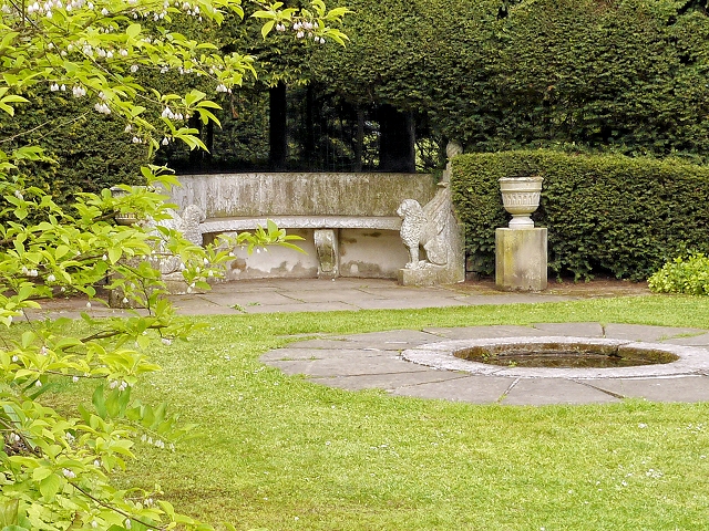 Marble Bench in Tatton Park Tower Garden