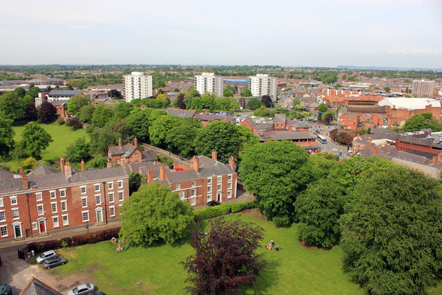 View from the tower of Chester Cathedral