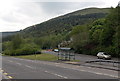 Garden City bus shelter and a green backdrop, Ebbw Vale